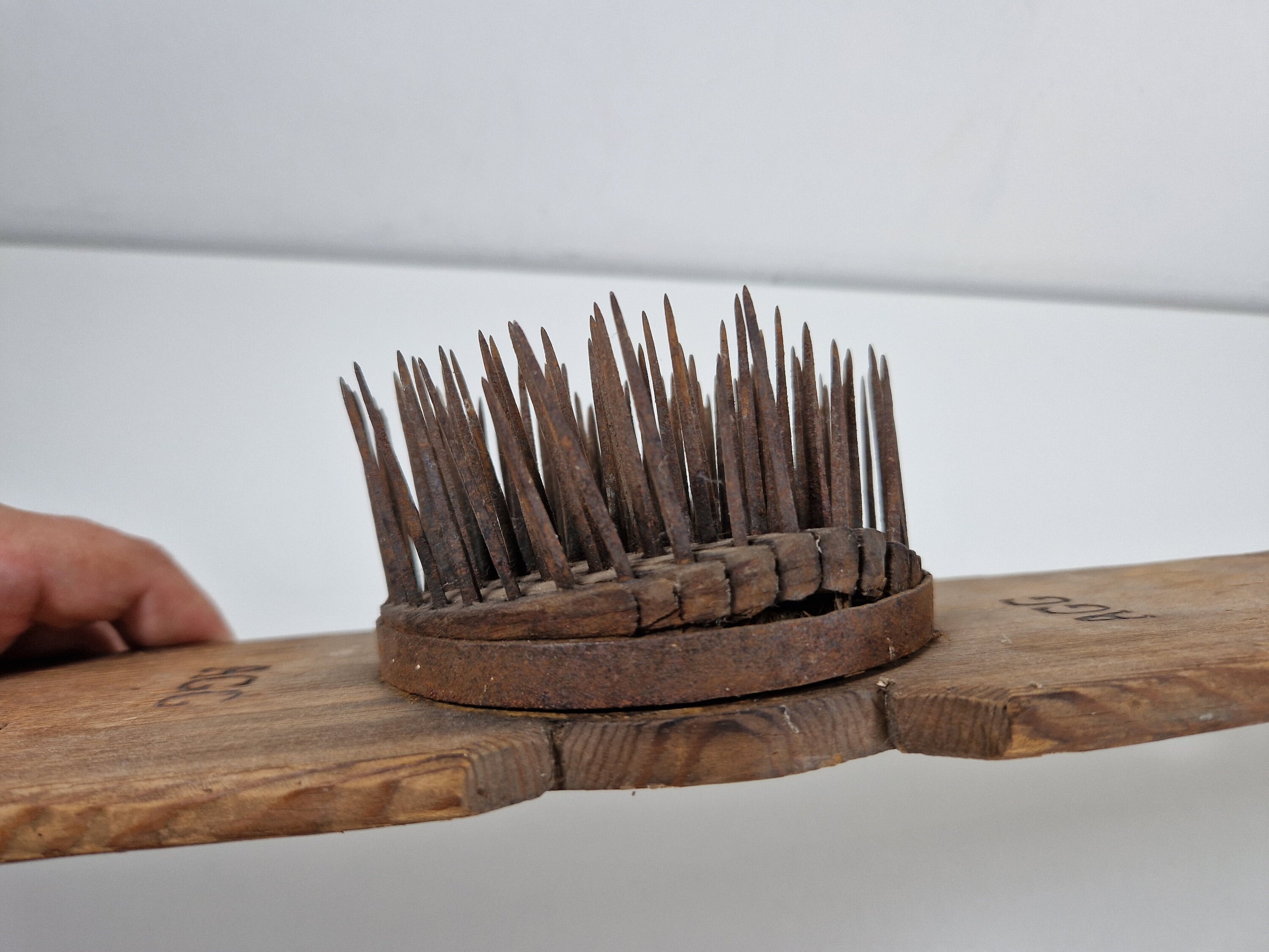 Antique Swedish Wooden Wool Comb for Two Hands, Flax Hackle, Large Old ...