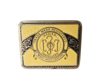 Antique tin box, Eadies Improved Ring Travellers, textile mill metal box, spinning machine parts, Collectors, small old