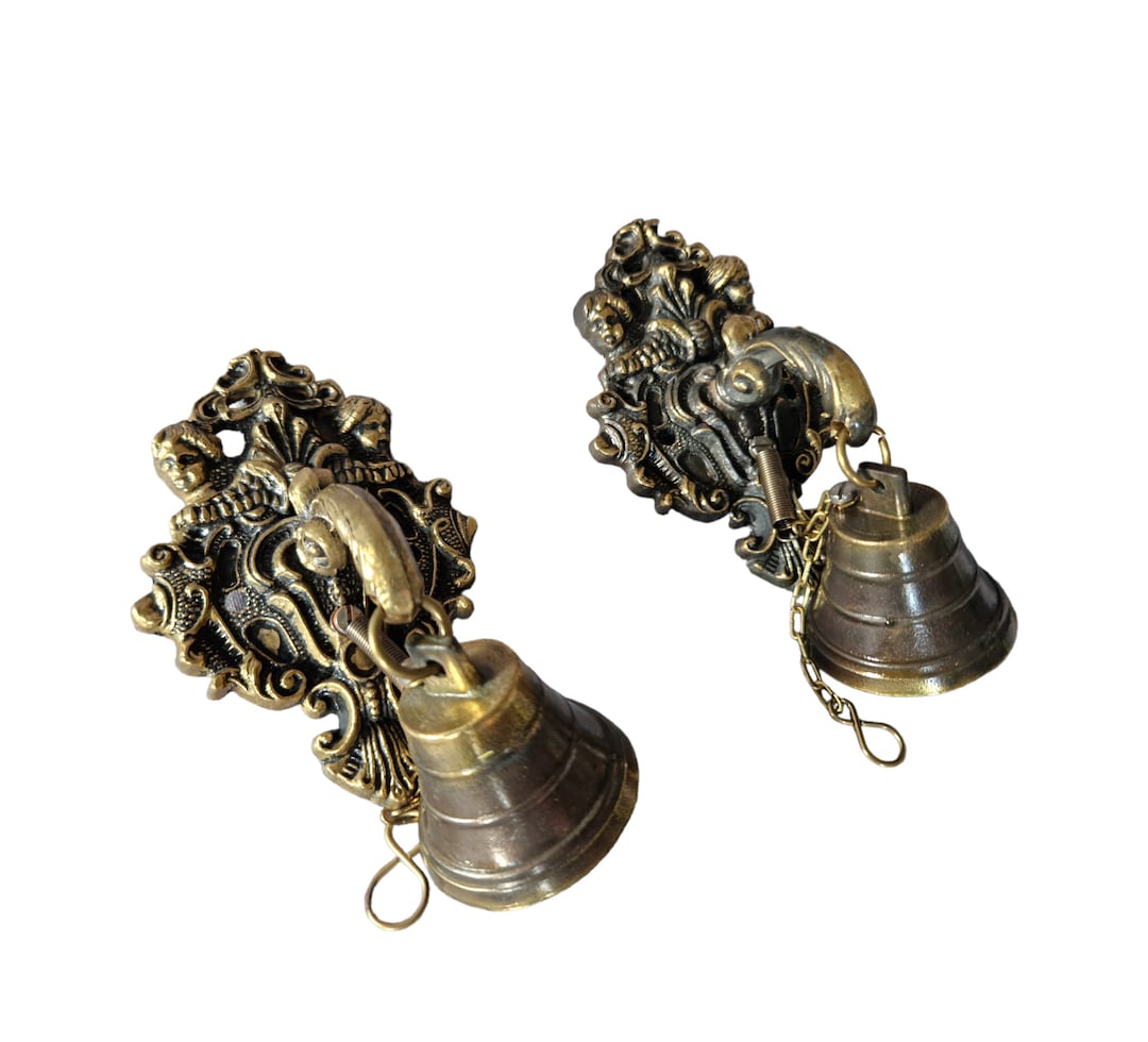 Pair of Vintage Store Bells, Hanging Door Bell, Old Brass, Shopkeepers ...