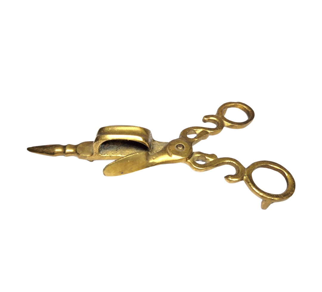 Antique Brass Candle Snuffer Scissors, Wick Trimmer & Snuffer for Candle Care, Home Decor