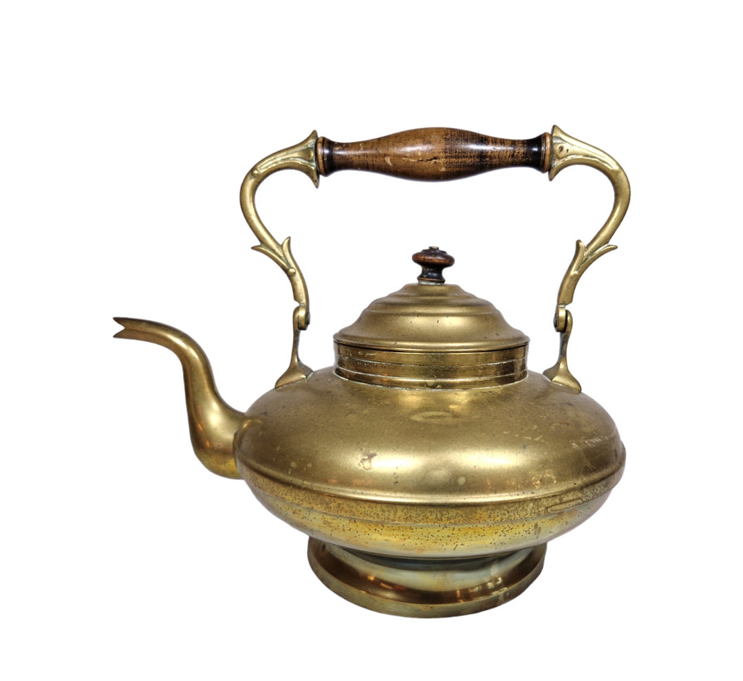 Antique Brass Tea Kettle Vintage Brass Kettle Old Brass Etsy