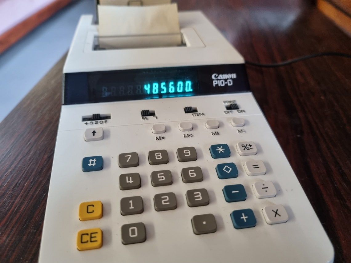 Calculatrice Vintage CANON MP1210-D - Machine à Calculer électronique - Fonctionne - Boîte D'origine