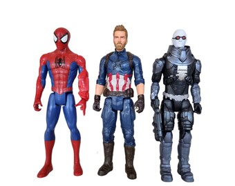Vintage action figurines, superhero action figurine, action figures lot, action toy figurines, set of 3 figurines
