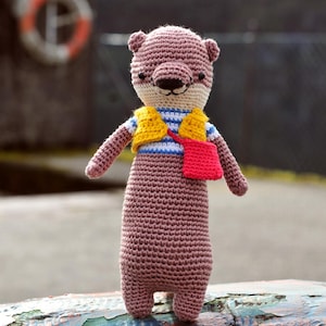 Gehaakte otter knuffel otter knuffel otter kwekerij decor otter amigurumi cadeau idee voor baby peuter kind