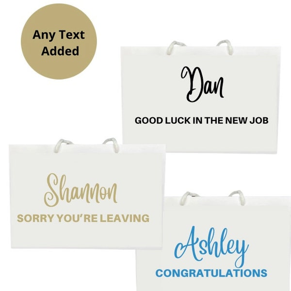 Personalised leaving gift bag with name, leaving work gift, on your retirement gift bag, retirement bag, leaving work gift bag