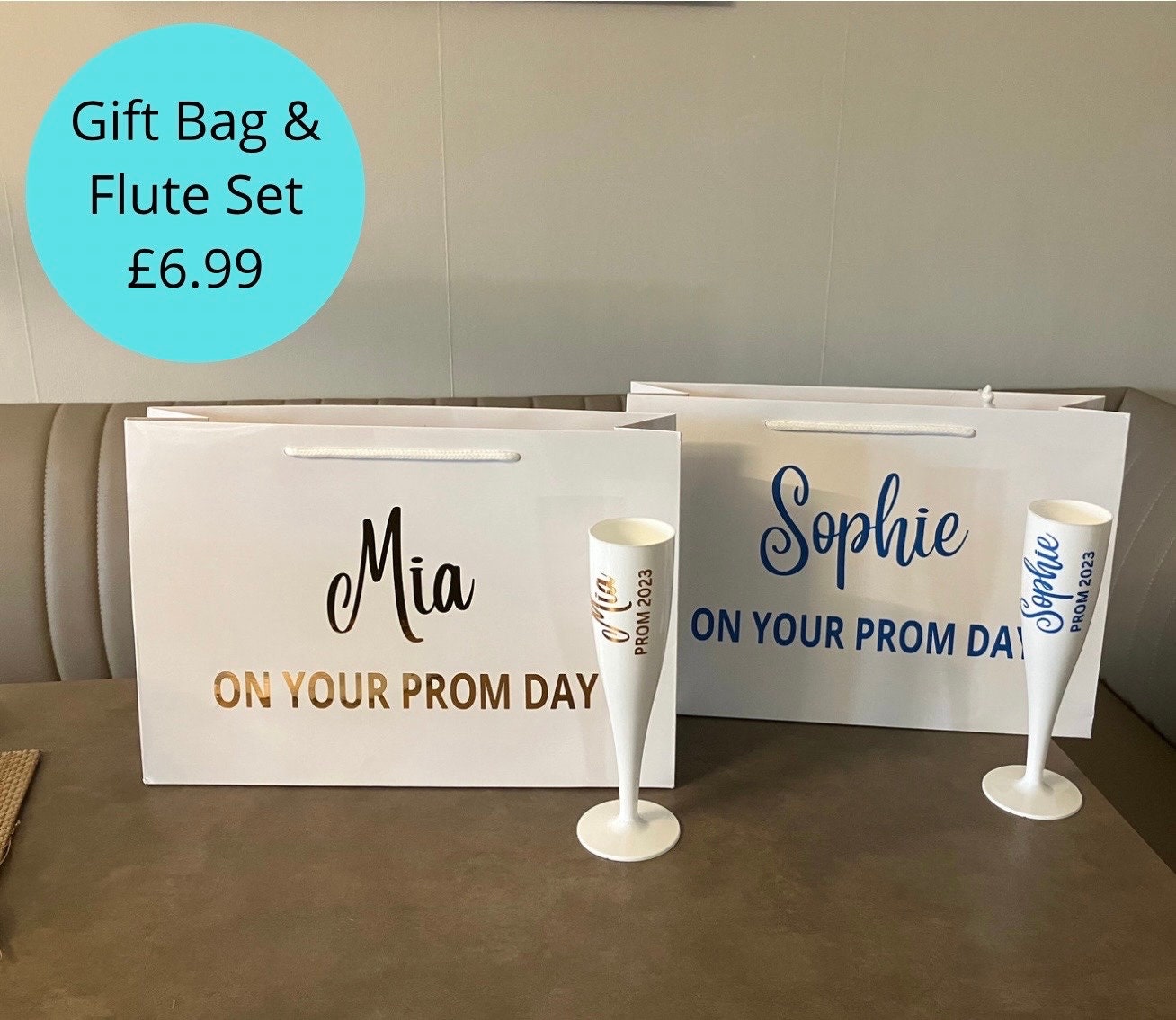 Personalised Prom Flutes Prom Gift Bag Champagne Flute Prom Etsy UK