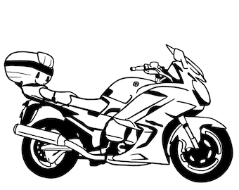 Yamaha FJR Road Motor Bike Illustration | Digital Download w/ Transparent Background | Bike Clip Art