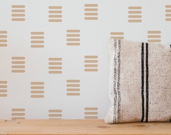 Scandinavian Wallpaper Peel and Stick | Neutral Beige Wallpaper for Nursery | Geometric Lines Traditional Non-Woven Wallpaper | SHP16