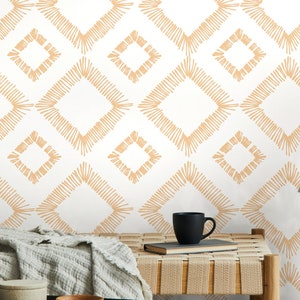 Geometric herringbone wallpaper ,Removable, Peel&Stick Wall Art, Traditional wallpaper, Flower Accent Wall, Flowers, skandinavian wallpaper