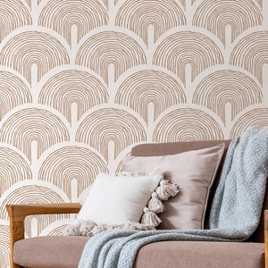 Abstract waves wallpaper, Prepasted and Peel&Stick Wall Art, Traditional wallpaper, simple wallpaper, minimalistic, skandinavian wallpaper
