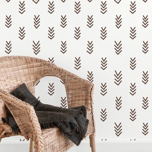 Carta da parati scandinava staccabile e adesiva / Carta da parati neutra neutra per la cameretta dei bambini / Ornamenti boho Carta da parati tradizionale non tessuta / SHP12