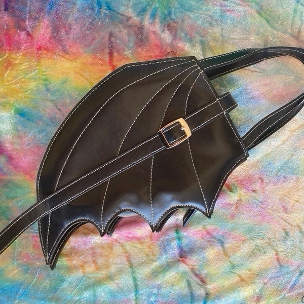 Demonia Gothic Bat Wing Leather Handbag - Rare