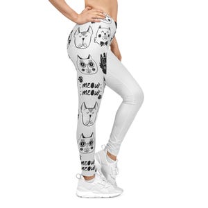 Playful Cat Print Leggings: Women&#39;s Comfy Loungewear