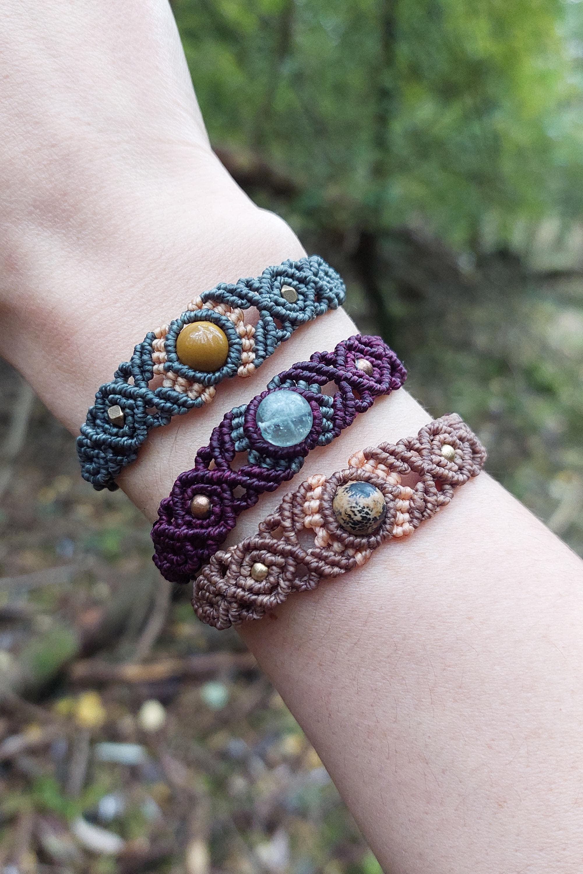 Macrame Gemstone Bracelet: Ethnic Tribal Jewelry With Kunzite
