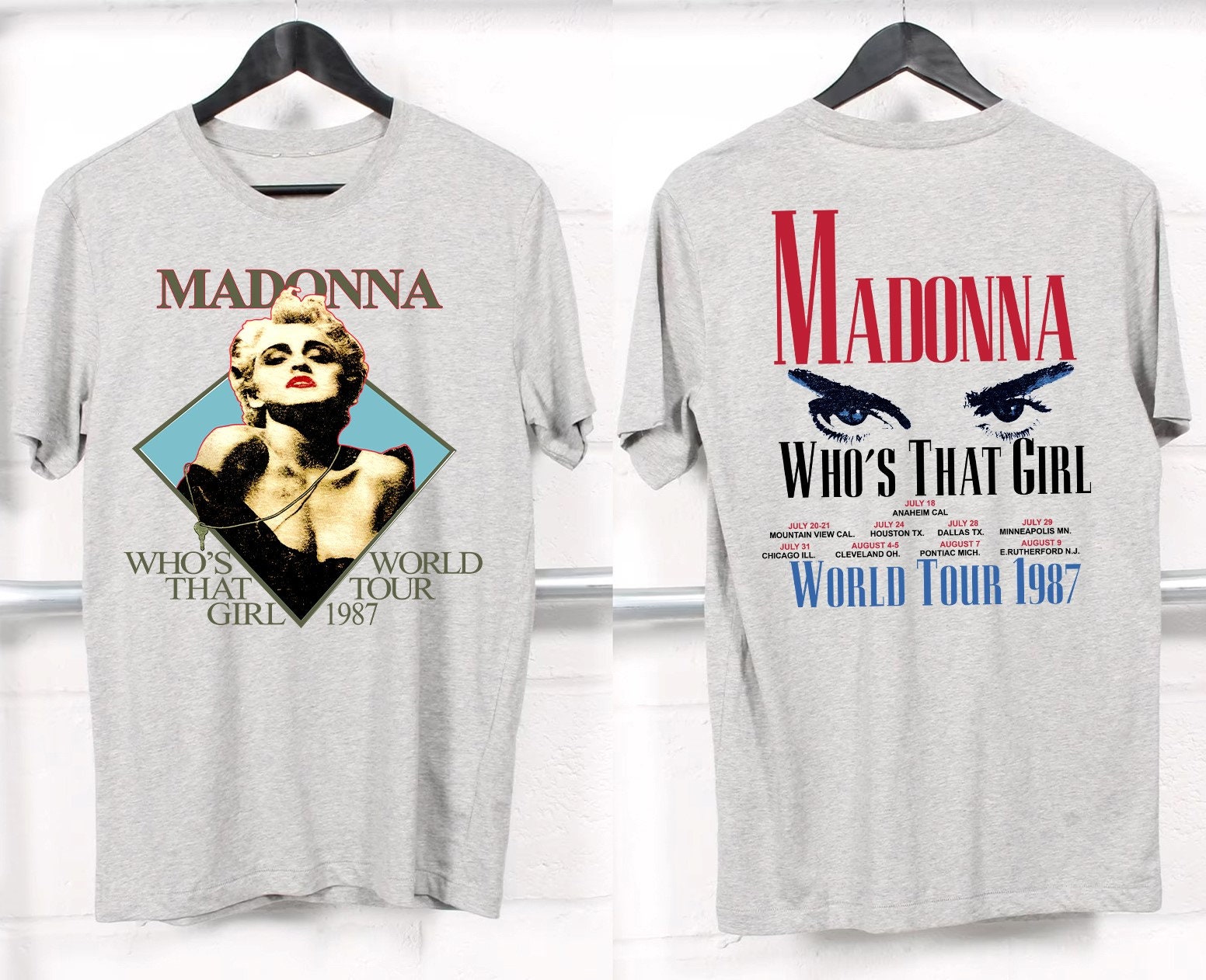 Discover 1987 Madonna Who's That Girl World Tour T-Shirt, Madonna Tour Shirt
