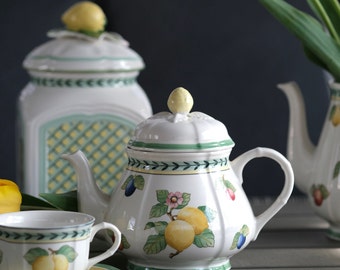 Villeroy&Boch Villeroy and Boch French Garden Fleurence Tea Pot with yellow lemons