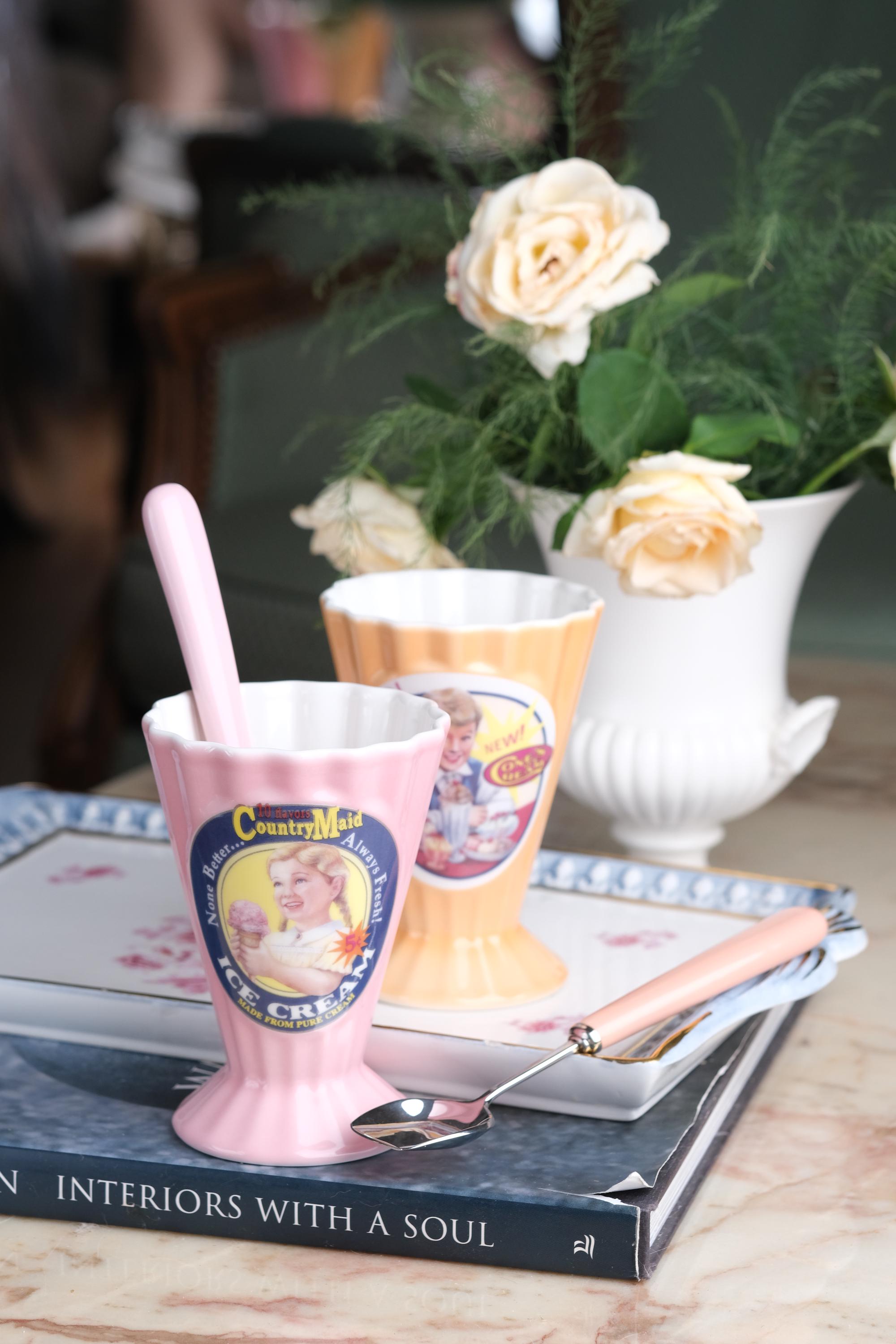 VILLEROY & BOCH 1748 Luxemburg Ice Cream Coneand Paddle Spoon RARE