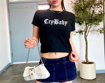 Camiseta de bebé llorón, camiseta de bebé Y2K, camiseta de bebé de los 90, ropa de principios de los 2000, camiseta de bebé llorón, emo, gótica, ropa alternativa, camiseta Y2K, ropa Y2K