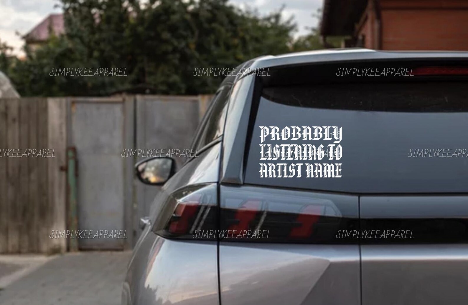 Probably Custom Probably Listening to Artist Name, Custom Car Decal, Bumper Sticker ...