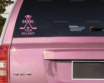 Team Hollanov Vinyl Decal, 24 81, HR, Hockey, Car Decals for Women, Funny Bumper Sticker, Window Decal, Car Accessories