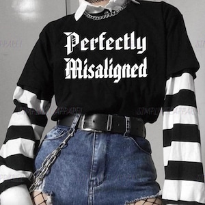 Perfectly Misaligned Shirt, Alt Clothing, Emo Shirt, Goth Clothes, Gothic Clothing, Heavy Metal, Rock Band, Punk, Grunge, Alternative