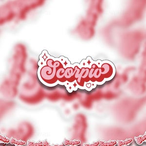 Scorpio Sticker, Zodiac Sign, Retro Groovy Stickers, Y2K Stickers, November Birthday Gifts, Astrology, Holographic, Laptop, Valentines Day
