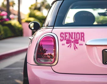 Senior 2026, Class of 2026, 2027, Coquette, autostickers voor vrouwen, bumpersticker, afstuderen, afgestudeerd, auto-accessoires voor vrouwen, raam