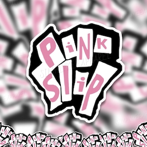 Pegatina de Pink Slip, pegatina de Freaky Friday, pegatina de vinilo holográfica, troquelada, pegatinas Y2K, impermeable, pegatinas de los 90, nostalgia de los 90