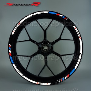 Reflective motorcycle wheel stickers decals set rim tape stripes race motorbike for BMW S1000R motorrad Laminated Motorsport