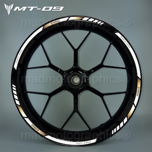 MT-09 Reflective motorcycle wheel stickers decals rim tape stripes motorbike for Yamaha MT09 White Laminated