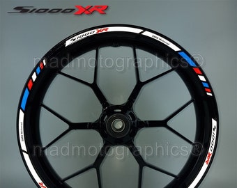 Juego de pegatinas reflectantes para ruedas de motocicleta, cintas para llantas, rayas para carreras de motos BMW S1000XR Motorrad Motorsport Laminated
