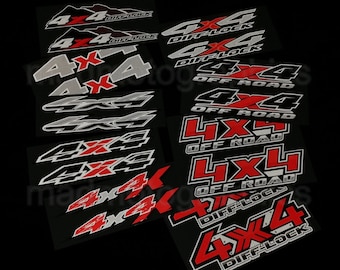 2x 4x4 reflective stickers graphics for pickup truck car Atv Utv body tail decals graphics for Ford Ranger Toyota Hilux F150 Dodge Ram
