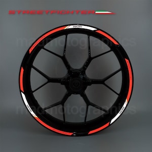 Reflective wheel stickers decals rim stripes for Ducati Streetfighter Superbike 1098 1198 V2 V4 V4s  Laminated for UV and scratch protection