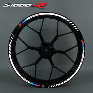 Reflective motorcycle wheel stickers decals set rim tape stripes race motorbike for BMW S1000R motorrad Laminated Motorsport