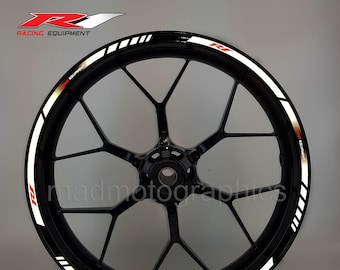 Fooqs Motorradfelge Felgenrandaufkleber Jante de moto cerchioni Llanta Velg wheel rim Sticker decal for Yamaha YZF R1 YZFR1 YZF-R1 M Fooqs Motorradfelge Felgenrandaufkleber Jante de moto cerchioni Llanta Velg wheel rim Sticker decal for Yamaha YZF R1 YZFR1 YZF-R1 M