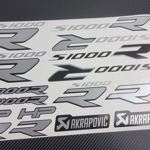 Motorrijwiel kuip stickers race baanfiets graphics decals voor BMW S1000R s1000 R Motorrad Zilver Matallic Gelamineerd