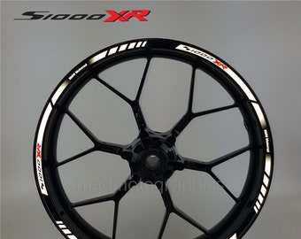 Reflektierende Motorrad Felgenaufkleber Aufkleber Set Felgenband Streifen Rennmotorrad für BMW S1000XR Motorrad Weiß Laminiert