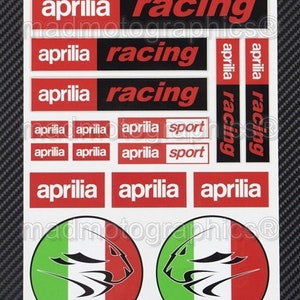 Motorrad Verkleidungshelm Fahrradgrafik Aufkleber für Aprilia Racing RSV4 Tuono V4 RS125 RS250 SXV Caponord Laminiert