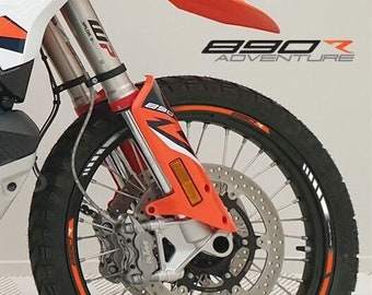 Motorrad-Radaufkleber Grafikaufkleber Felgenband Streifen Motocross-Motorrad für KTM 890 Adventure R laminiert + StoneGuard MX