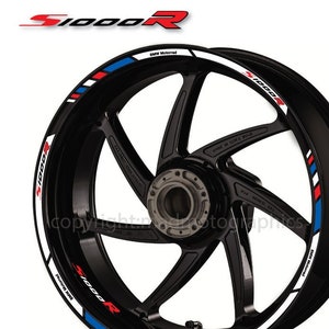Motorcycle wheel stickers decals set rim tape stripes race motorbike for BMW s1000R street motorrad Laminated! Motorsport