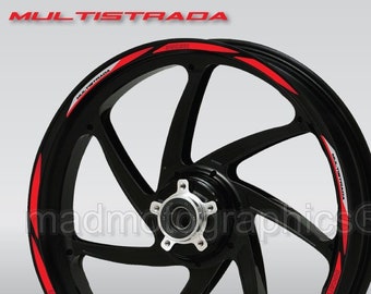 Autocollants graphiques pour jantes de moto pour Ducati Multistrada 950 V2 V2S V4 V4S rouge gris laminé