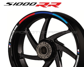Juego de pegatinas para llantas de motocicleta, franjas de llanta para carreras de motos BMW S1000RR M1000RR 2023, estilo Motorrad Motorsport Laminated