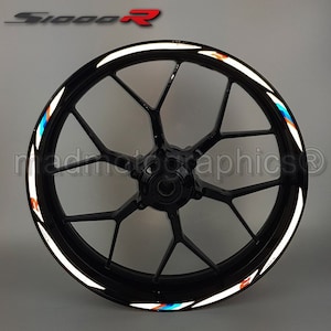 Reflective motorcycle wheel stickers decals set rim tape stripes race motorbike for BMW S1000R motorrad Laminated Motorsport
