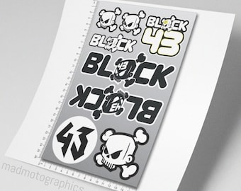 Block #43 Car bike truck bumper helmet durable stickers graphics decals Ken Block 43 2023 Laminated