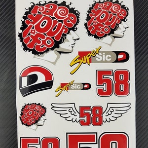 Marco Simoncelli Supersic 58 Race Your Life Stickers Miniature
