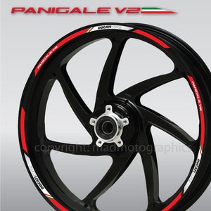 Motorfiets wielstickers decals velglint strepen motor voor Ducati Panigale V2 V2S Rood Wit Gelamineerd