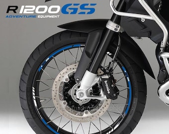 Set di decalcomanie per adesivi per ruote moto strisce di nastro per cerchioni r1200 GS moto da corsa per BMW R1200GS Adventure motorrad laminato! Blu bianco