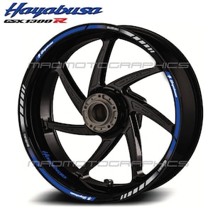 Motorcycle wheel stickers graphics decals rim tape stripes motorbike for SUZUKI Hayabusa GSX-R1300 gsx 1300R Blue gsx r Laminated