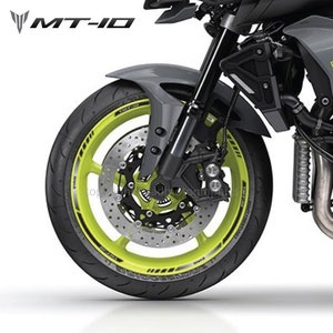 Naklejki na koła motocyklowe MT10, grafika, taśma na obręcz, paski motocyklowe do Yamaha MT-10 MT 10, czarny, laminowany