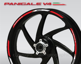 Stickers jantes moto fond de jante moto pour Ducati Panigale V4 V4S V4R rouge blanc laminé